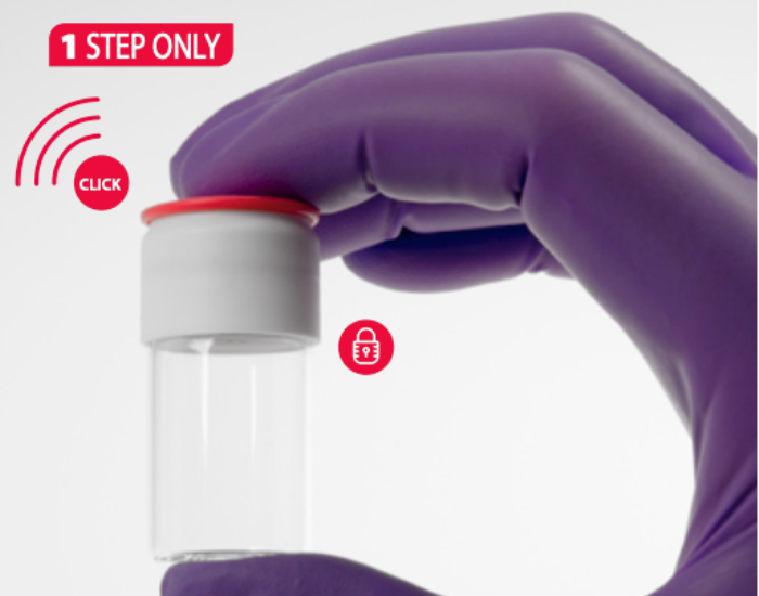 20mm Raydylo Press Fit Caps, Red, Sterile, RTU
