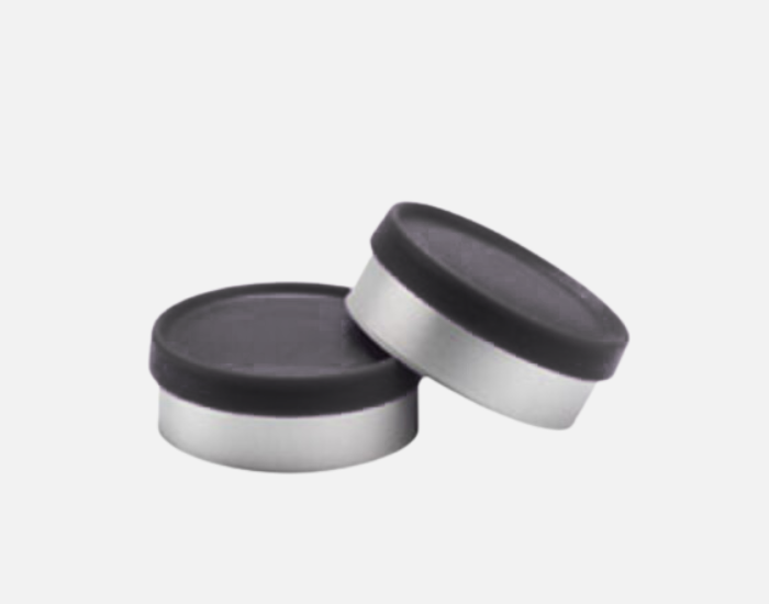 20mm Flip Top Seal, Grain Finish, Aluminum Seal, Black