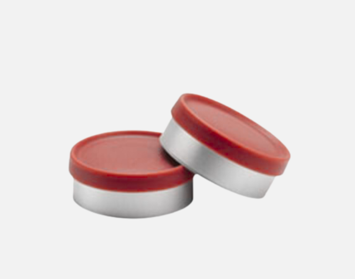 20mm Flip Top Seal, Grain Finish, Aluminum Seal, Red