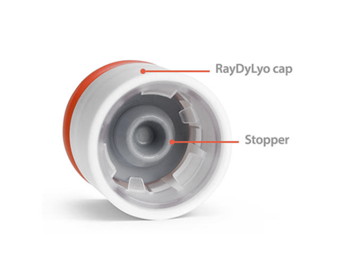 20mm Raydylo Press Fit Caps, Red, Sterile, RTU