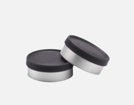 20mm Flip Top Seal, Grain Finish, Aluminum Seal, Black