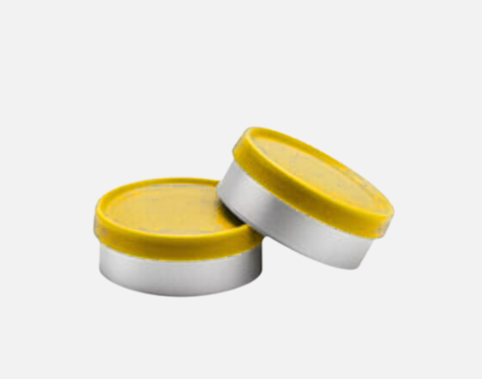 20mm Flip Top Seal, Grain Finish, Aluminum Seal, Yellow