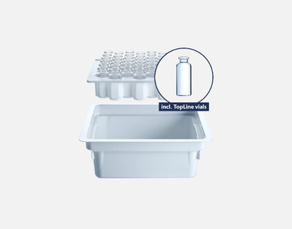 SCHOTT FIOLAX® 10R Clear TopLine Vials adaptiQ® Cup Nest Styled Tub